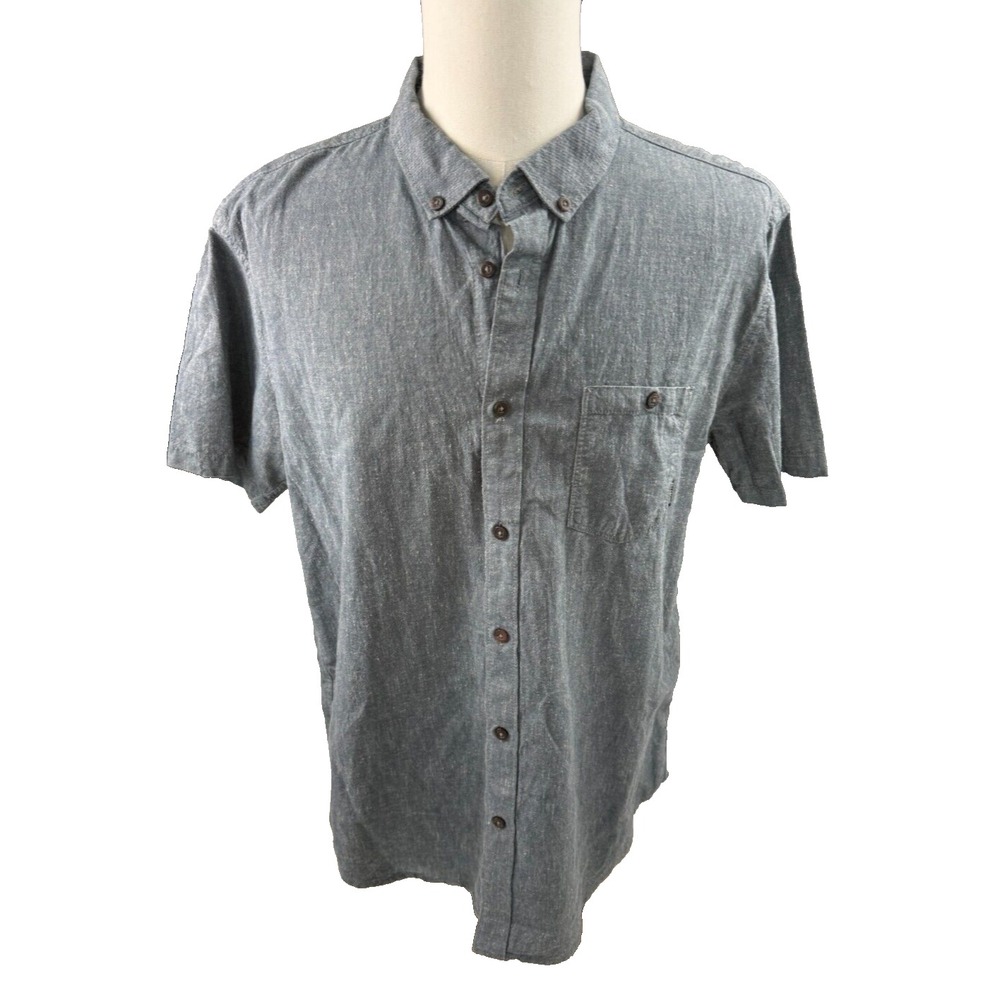 Billabong Chambray Short Sleeve Stretch No Iron Drip Dry Shirt Mens XL